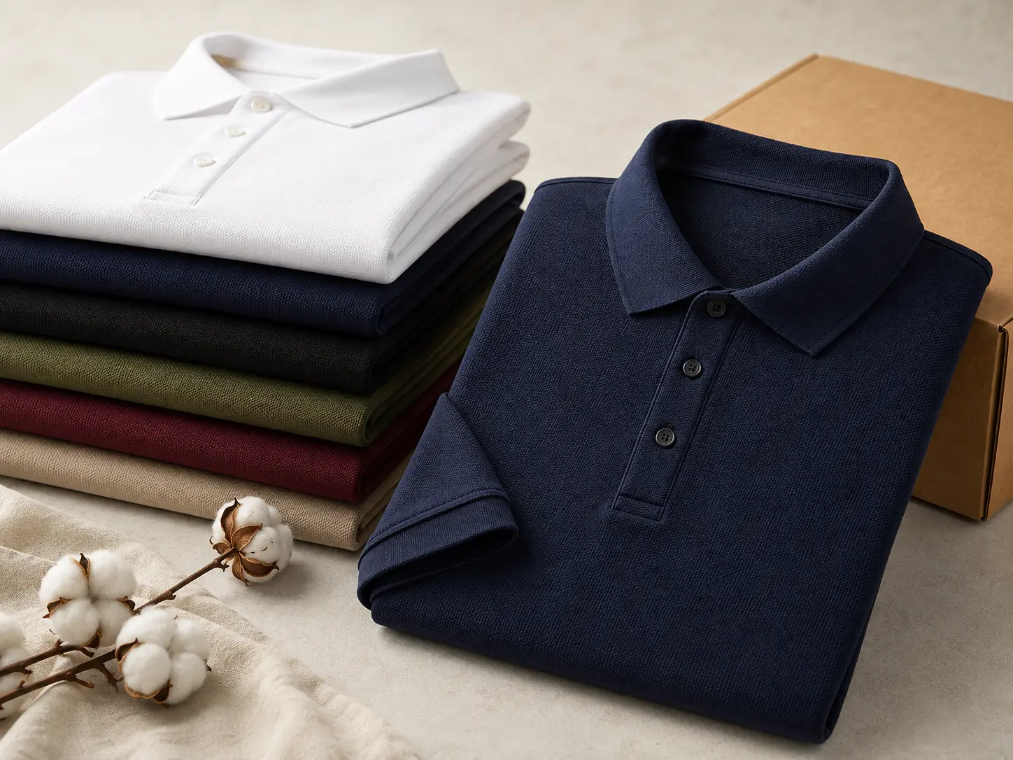Men's cotton piqué polo shirts sourced from India